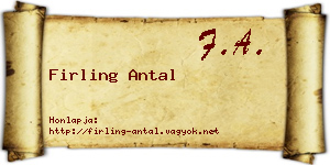 Firling Antal névjegykártya